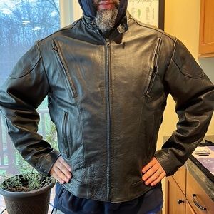 Leather motorcycle jacket